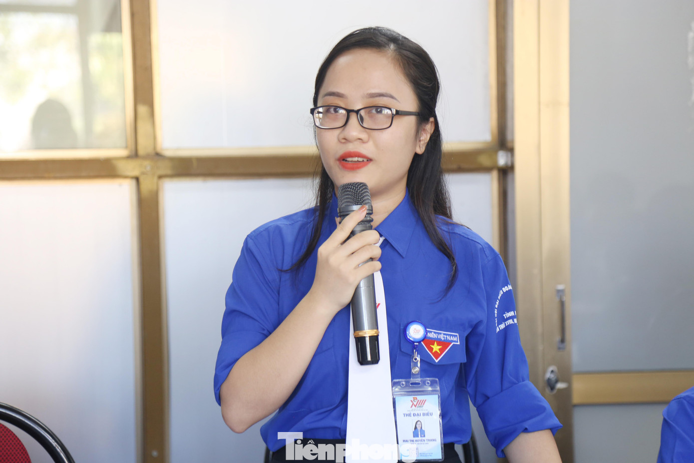 Đại biểu Mai Thị Huyền Trang - Bí thư Huyện đoàn Kỳ Anh góp ý kiến tại diễn đàn. Ảnh: Thu Hiền Đại biểu Mai Thị Huyền Trang - Bí thư Huyện đoàn Kỳ Anh góp ý kiến tại diễn đàn. Ảnh: Thu Hiền