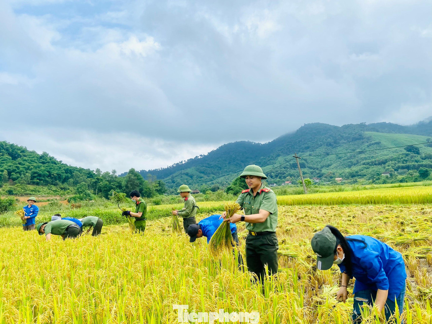 Cùng lực lượng thanh niên, các chiến sĩ công an xã Đôn Phục, công an huyện Con Cuông tham gia tích cực, nhiệt tình