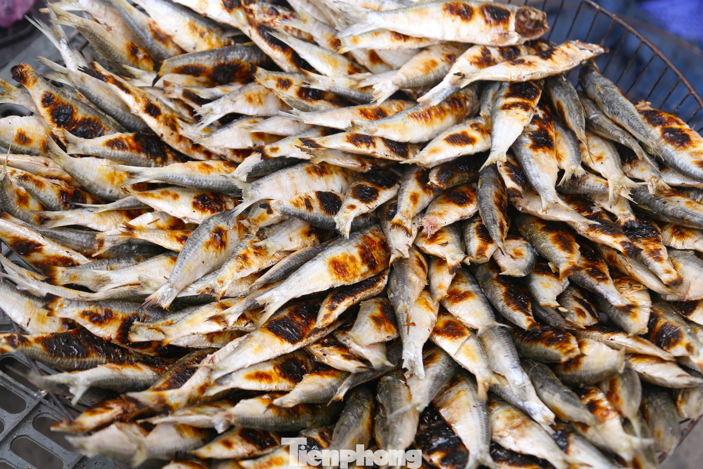 Việc nướng kịp thời sẽ giúp cá tươi, giữ trọn vị thơm ngon. Cá trích nướng được bán với giá 45.000 đồng/kg.