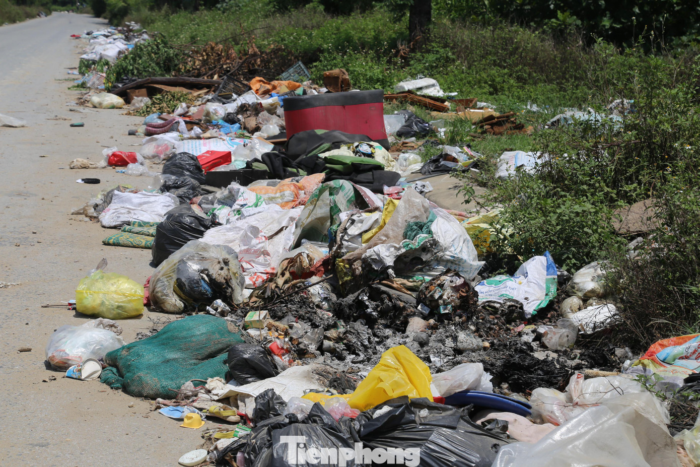 Bãi rác tự phát này đã có từ lâu nhưng vẫn không được xử lý triệt để, gây ô nhiễm môi trường, mất mĩ quan đô thị