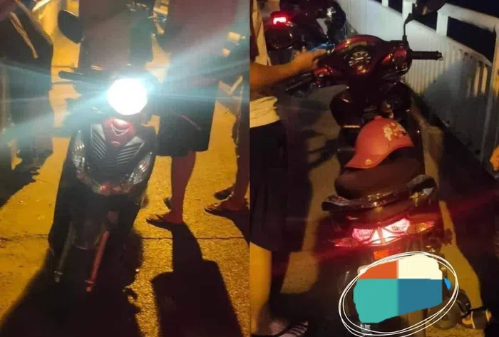 Chiếc xe máy để lại trên cầu