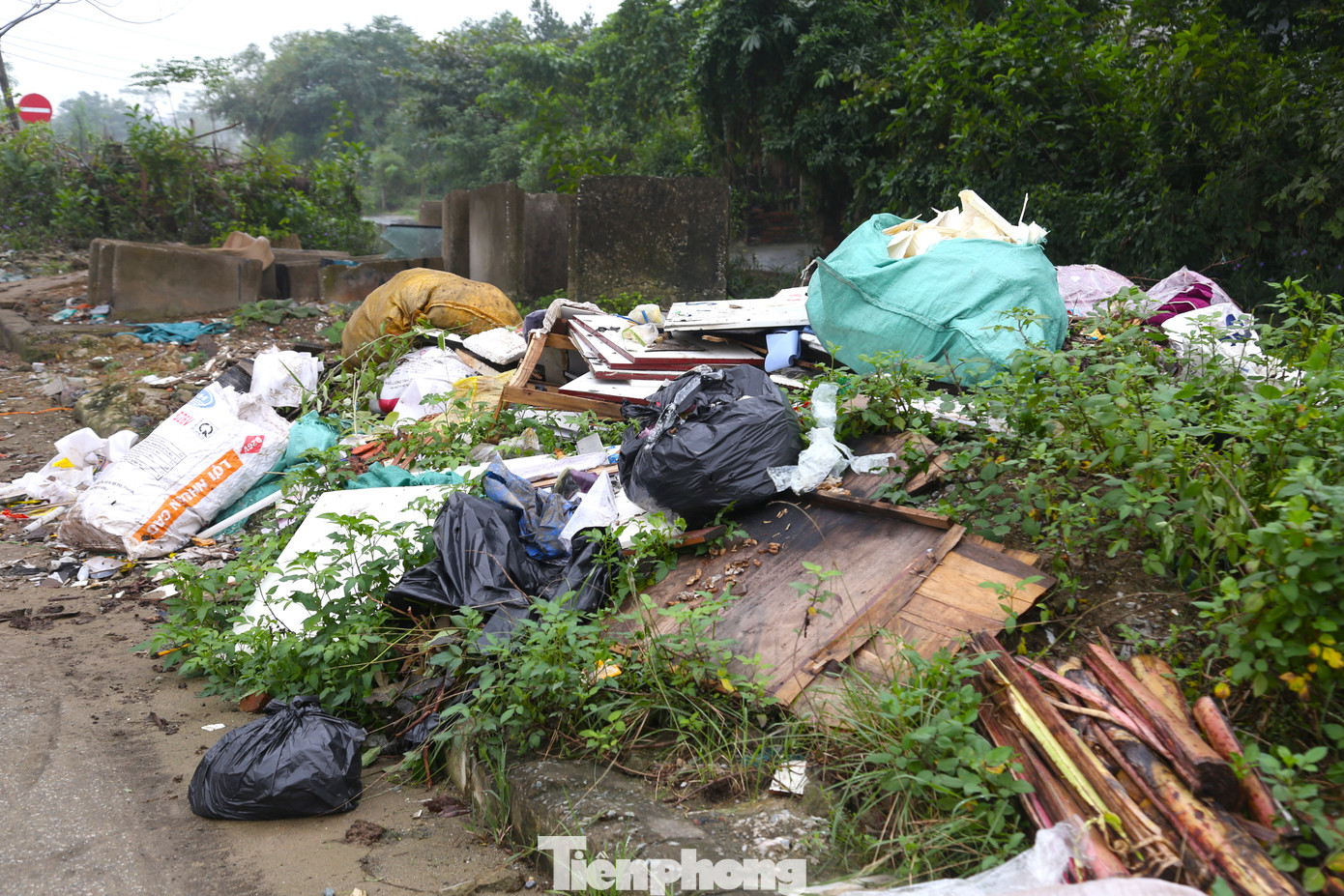 Nhiều đoạn trên tuyến đường trở thành nơi tập kết rác thải, dẫn đến tình trạng ô nhiễm môi trường, mất mỹ quan đô thị.