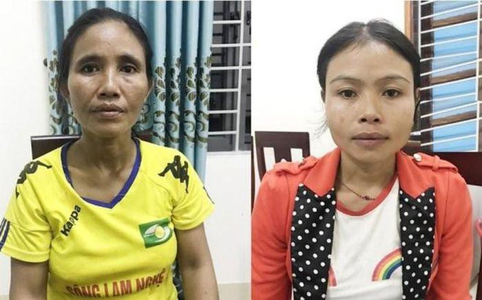 Bị can Moong Thị Xúm (bên trái) và Lo Thị Căm