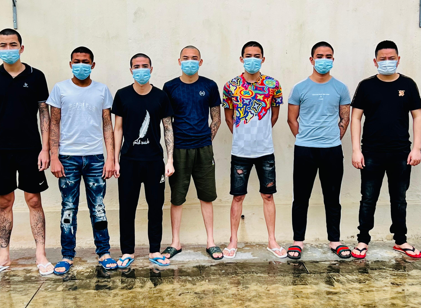 7 đối tượng bị bắt. Ảnh: Công an Thanh Hoá