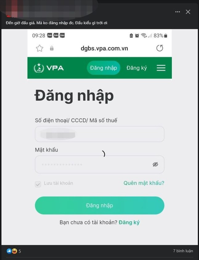 Sự cố xảy ra ngày 22/8.