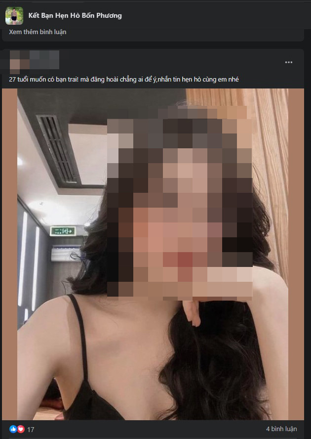Nhan nhản các bài đăng quảng cáo hẹn hò và bài viết tìm kiếm bạn hẹn hò trong các hội nhóm trên Facebook.