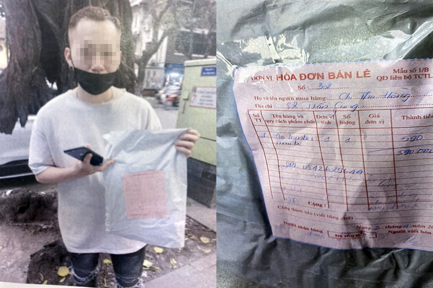 Hình ảnh gói hàng các đối tượng giao cho tài xế nhằm chiếm đoạt tài sản. Ảnh CACC