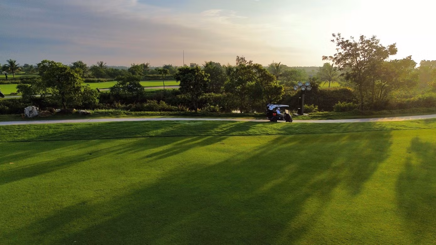Khu vực tee box, fairway của sân golf được phủ xanh bởi nền cỏ Platinum Paspalum. Khu vực green được phủ cỏ Bermuda TifEagle nhằm đảm bảo cho chất lượng sân golf hoạt động trong điều kiện lý tưởng quanh năm.