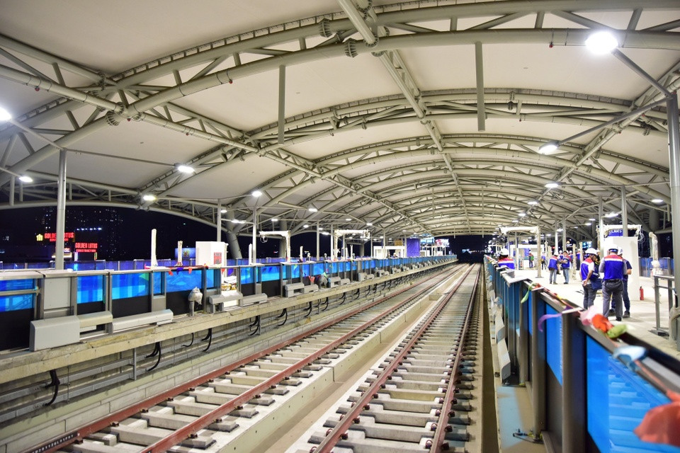 Ga trên cao, đoạn Tân Cảng, tuyến metro số 1. Ảnh: Thư Trần. Ga trên cao, đoạn Tân Cảng, tuyến metro số 1. Ảnh: Thư Trần.