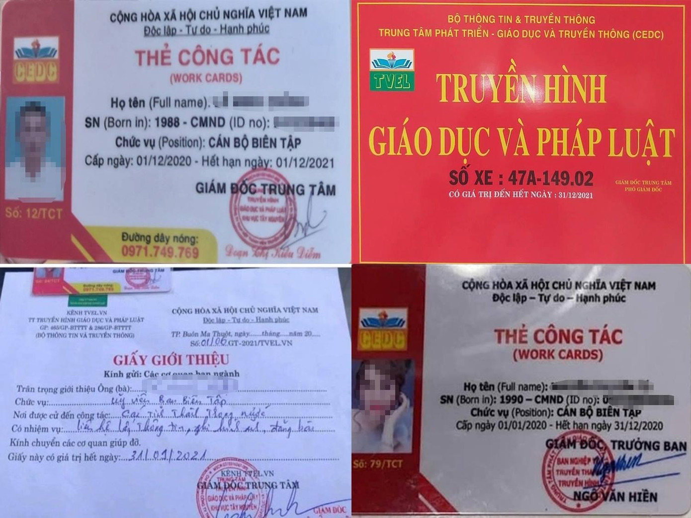 Giấy giới thiệu của CEDC cấp cho nhiều người