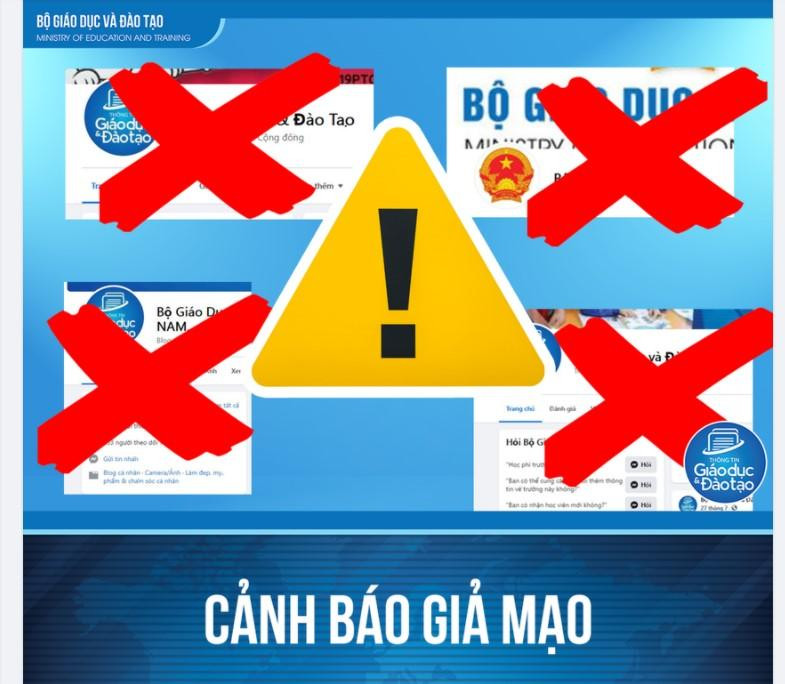 Fanpage chính thức của Bộ GD&ĐT vừa phát đi cảnh báo. Ảnh: chụp màn hình Fanpage chính thức của Bộ GD&ĐT vừa phát đi cảnh báo. Ảnh: chụp màn hình