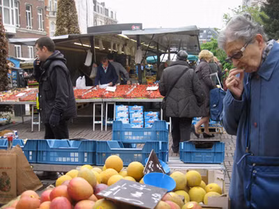 Một góc chợ ở Leuven, nước Bỉ