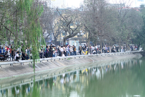 Hàng nghìn người chen nhau xem cụ rùa