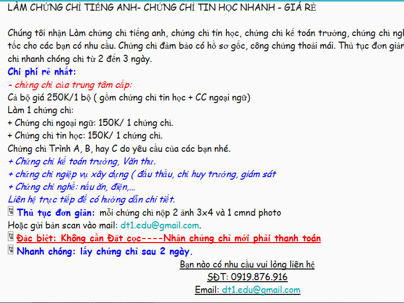 Người mua cần chứng chỉ gì cũng có