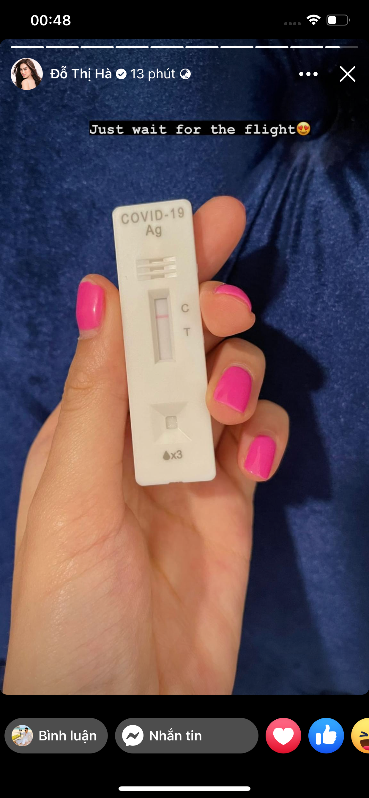 Đỗ Thị Hà chia sẻ kết quả âm tính và hào hứng về Việt Nam ăn Tết bên gia đình. Đỗ Thị Hà chia sẻ kết quả âm tính và hào hứng về Việt Nam ăn Tết bên gia đình.