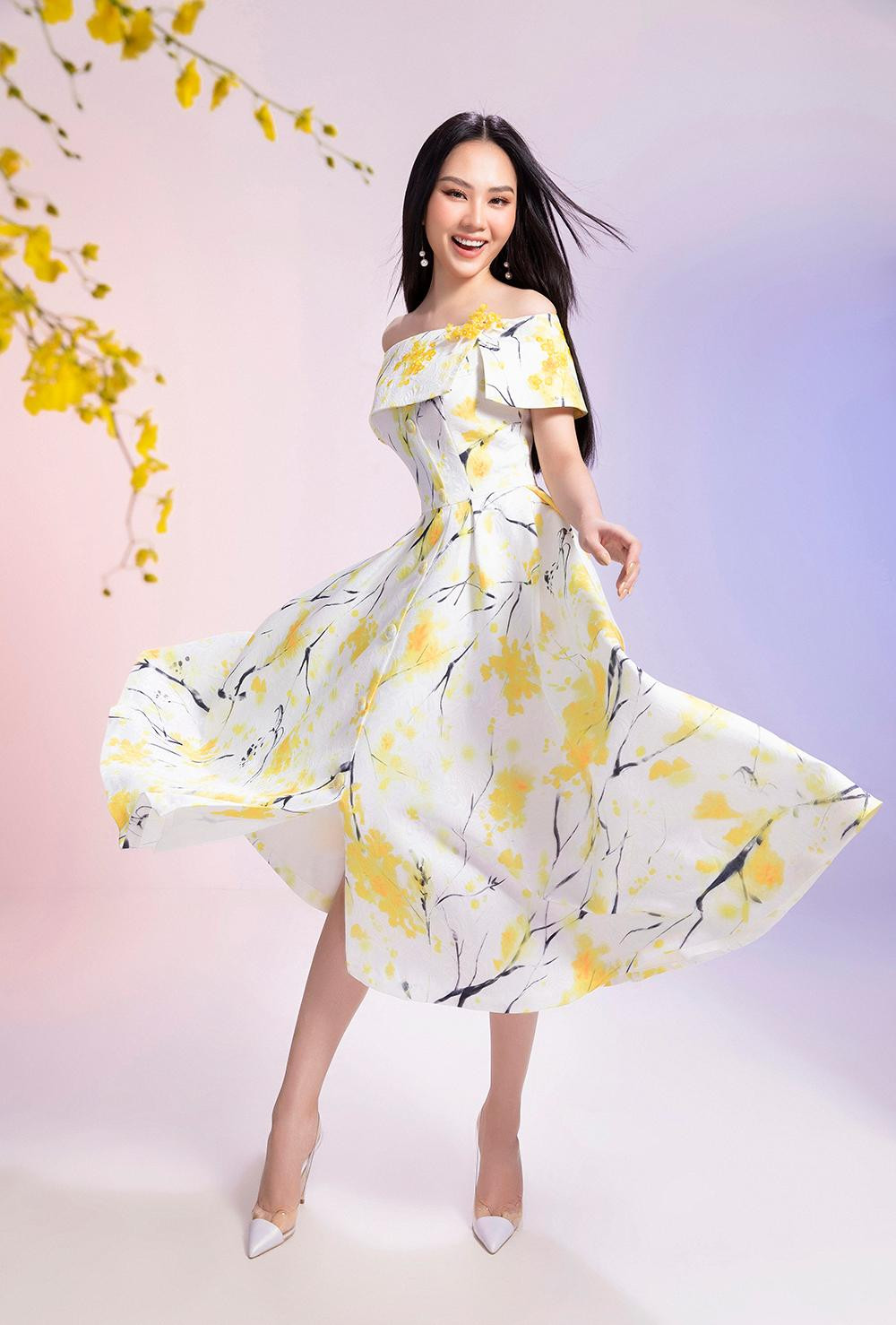 Vốn sở hữu gương mặt thanh tú và thân hình quyến rũ, Mai Phương thoả sức khoe dáng với nhiều kiểu dáng váy áo khác nhau.