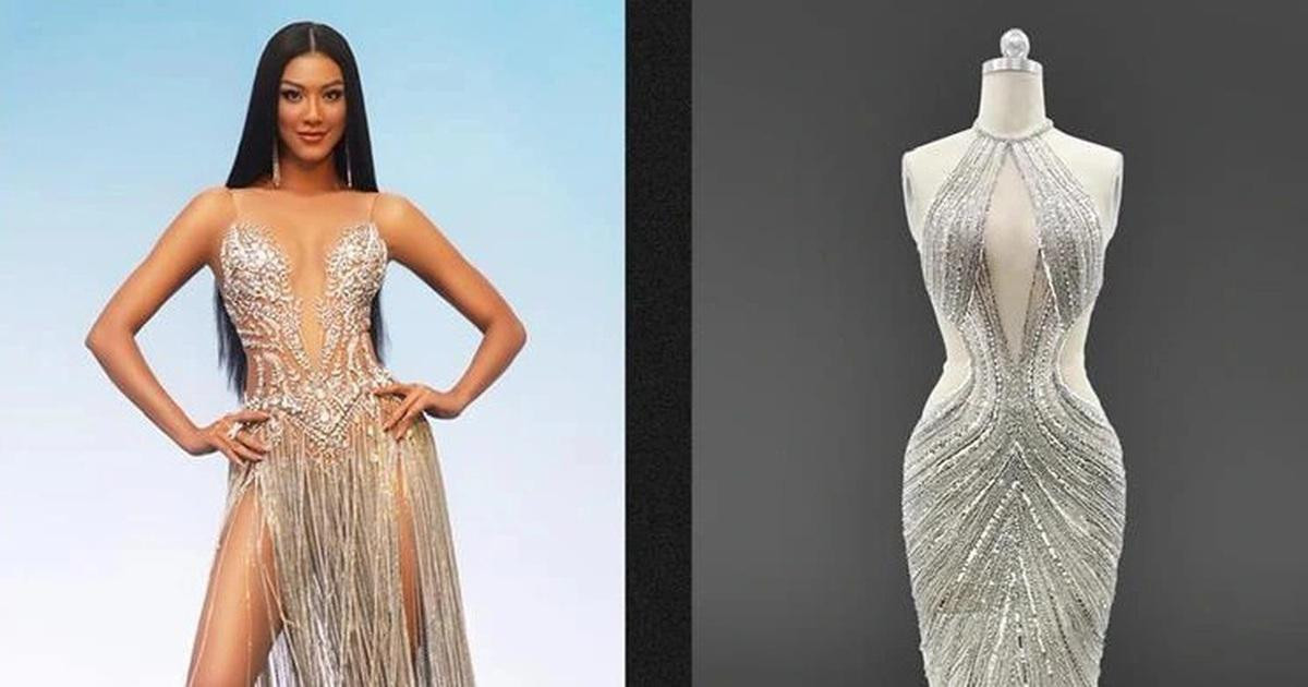 Trong đêm chung kết, Kim Duyên dự định sẽ tiếp tục mang một thiết kế tông màu bạc lấp lánh với những đường xẻ táo bạo lên sân khấu, tuy nhiên rất tiếc người đẹp đã không có cơ hội này sau khi dừng chân ở top 16.