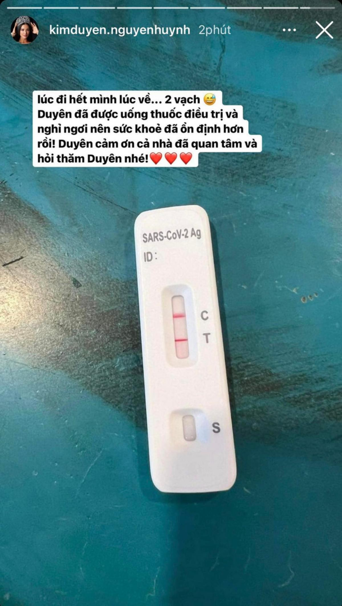 Cô chia sẻ kết quả dương tính với COVID-19 trên trang cá nhân. Cô chia sẻ kết quả dương tính với COVID-19 trên trang cá nhân.