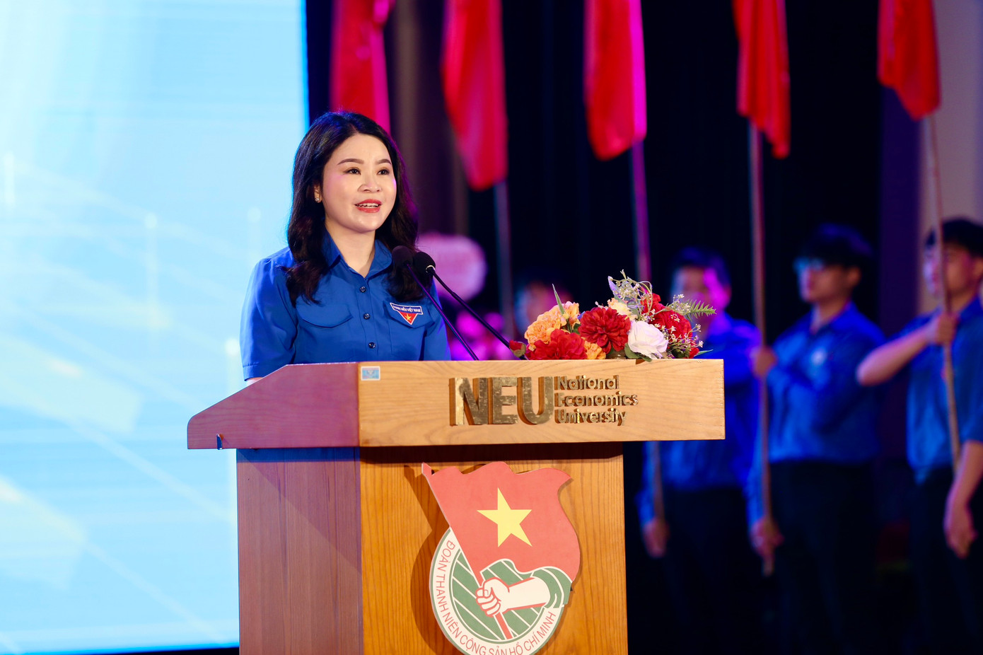 Chị Chu Hồng Minh – Bí thư Thành Đoàn Hà Nội phát biểu tại chương trình. Ảnh: Phạm Mạnh Chị Chu Hồng Minh – Bí thư Thành Đoàn Hà Nội phát biểu tại chương trình. Ảnh: Phạm Mạnh