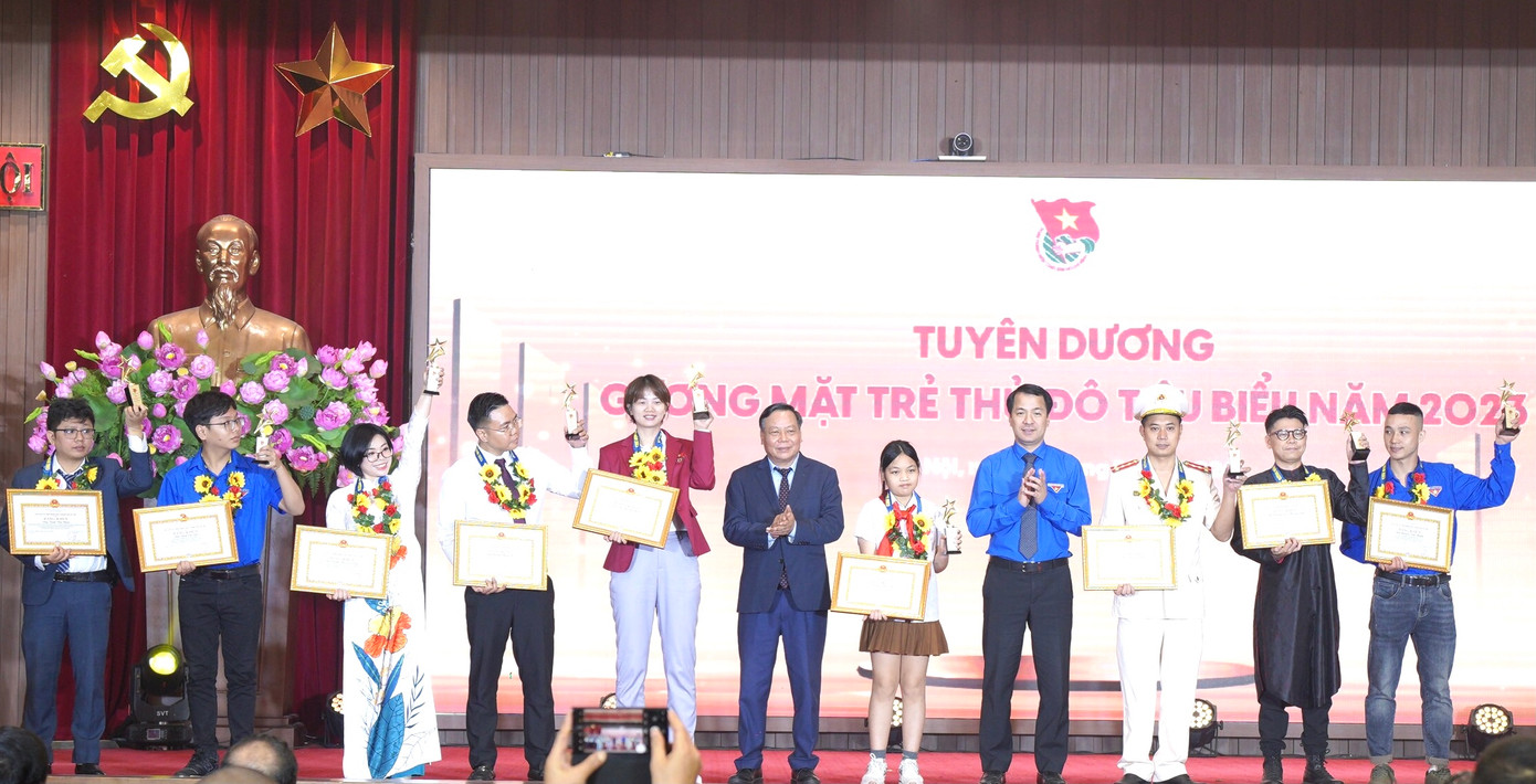 Các Gương mặt trẻ Thủ đô tiêu biểu năm 2023 được vinh danh.