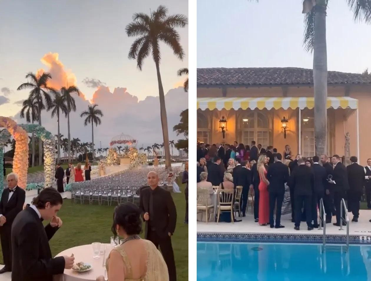 Khách mời thưởng thức đồ ăn, thức uống trong đám cưới ngoài trời. Theo Page Six, hơn 500 khách tham dự, trong đó nhiều người đến từ các quốc gia khác. Ảnh: Instagram.