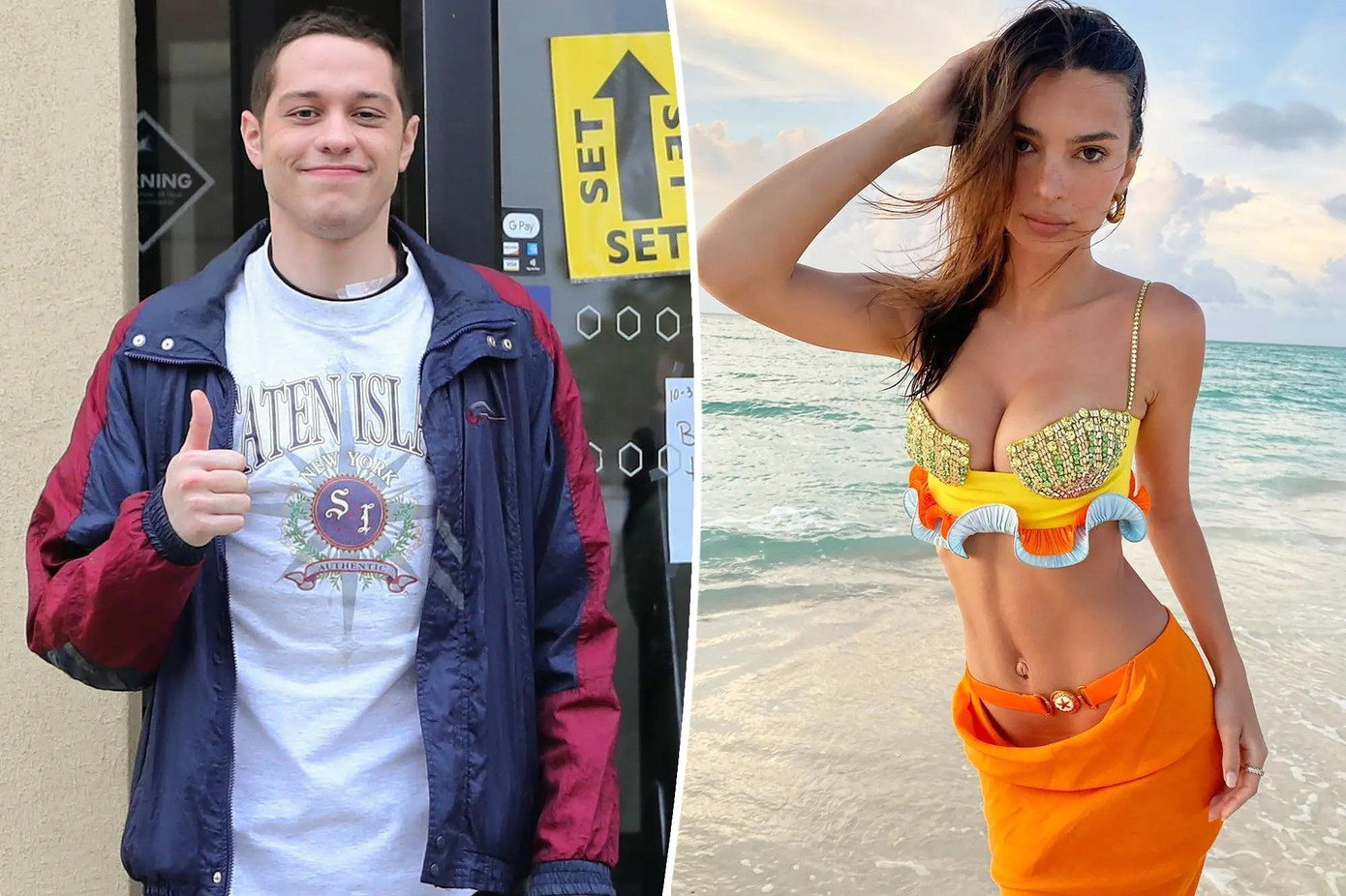 Pete Davidson hẹn hò Emily Ratajkowski được vài tháng. Ảnh: Page Six. Pete Davidson hẹn hò Emily Ratajkowski được vài tháng. Ảnh: Page Six.