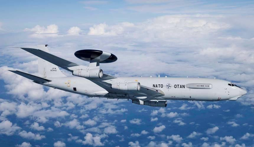 Máy bay E-3A thuộc Hệ thống AWACS của NATO. Ảnh: awacs.nato.int Máy bay E-3A thuộc Hệ thống AWACS của NATO. Ảnh: awacs.nato.int