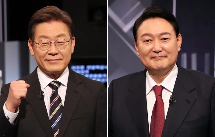 Ông Lee Jae-myung (trái) và ông Yoon Suk-yeol (phải). Ảnh: Yonhap Ông Lee Jae-myung (trái) và ông Yoon Suk-yeol (phải). Ảnh: Yonhap