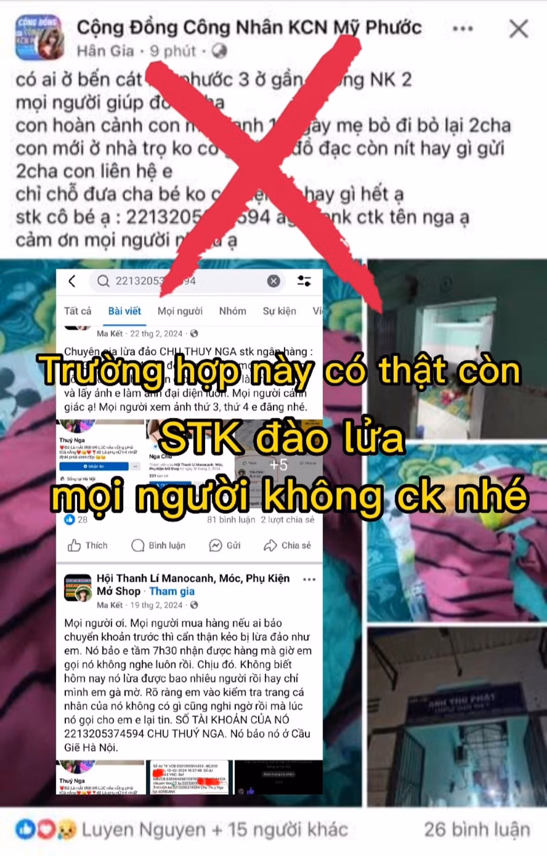 Không ít tài khoản mạng xã hội lợi dụng vụ việc để kêu gọi từ thiện với mục đích lừa đảo