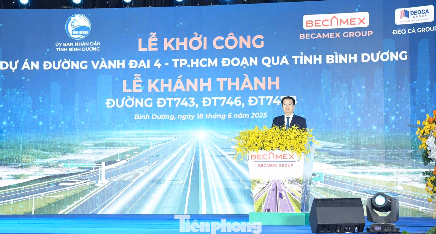 Phó thủ tướng Mai Văn Chính phát biểu tại lễ khởi công dự án Vành đai 4 TPHCM
