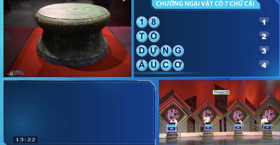 Khán giả tại trường quay theo dõi trận đấu đã giải đáp chính xác ẩn số chướng ngại vật cần tìm là "Vua Hùng". Khán giả tại trường quay theo dõi trận đấu đã giải đáp chính xác ẩn số chướng ngại vật cần tìm là "Vua Hùng".