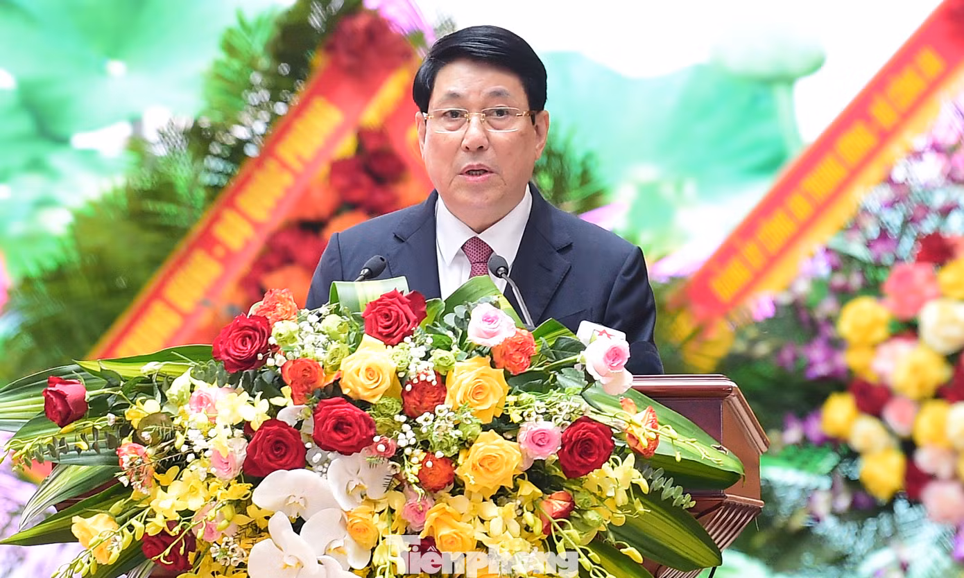 Chủ tịch nước Lương Cường phát biểu tại chương trình. Ảnh: Xuân Tùng Chủ tịch nước Lương Cường phát biểu tại chương trình. Ảnh: Xuân Tùng