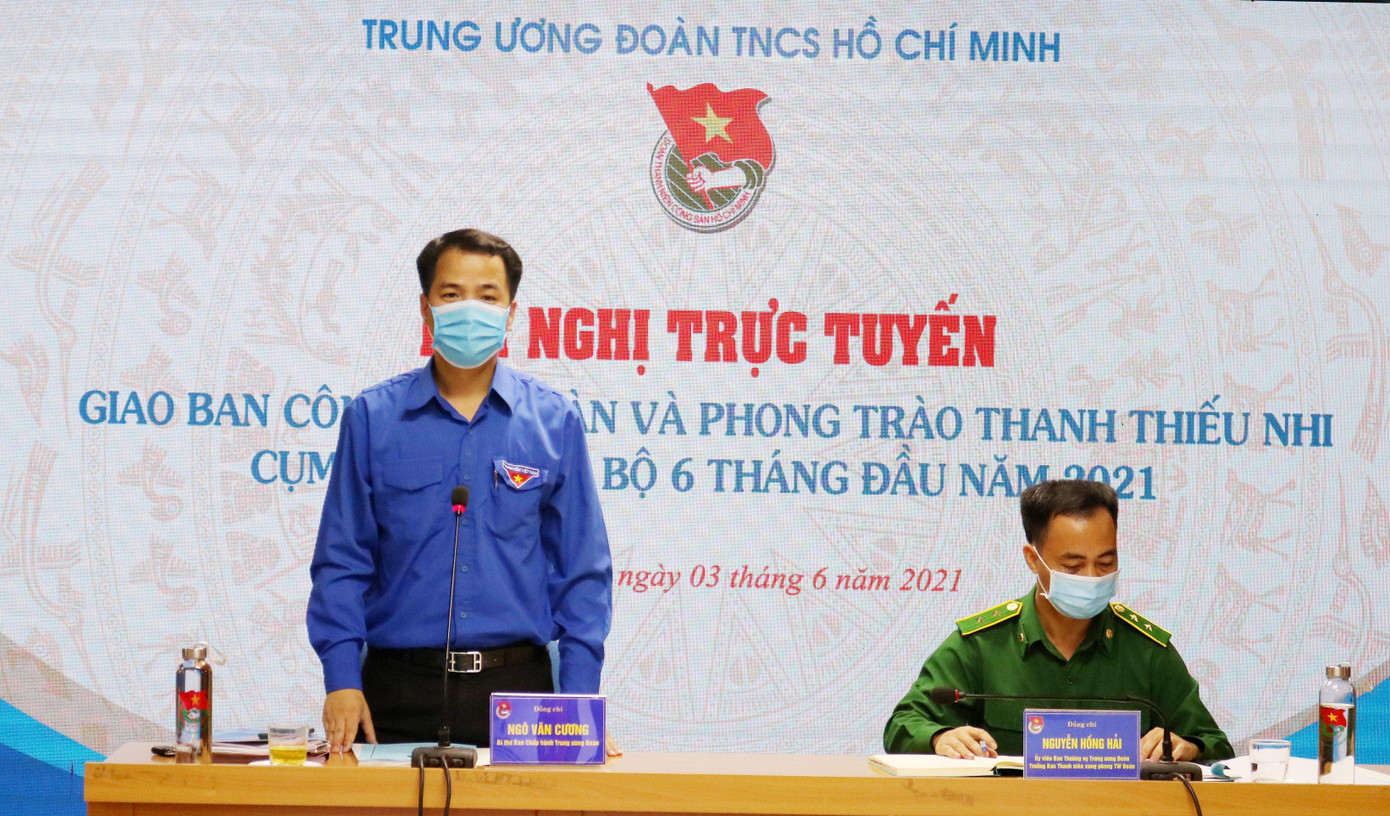 Bí thư T.Ư Đoàn Ngô Văn Cương phát biểu tại hội nghị