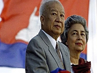 Cựu Vương Campuchia Norodom Sihanouk và cựu Hoàng hậu. Ảnh: fora.am