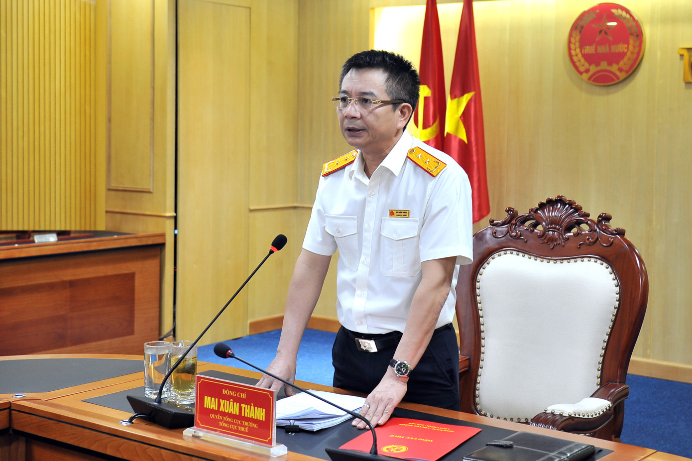Quyền Tổng cục trưởng Mai Xuân Thành đề nghị hội nghị tập trung thảo luận, làm rõ yêu cầu về chức năng, nhiệm vụ của Tổng cục Thuế trong giai đoạn mới.