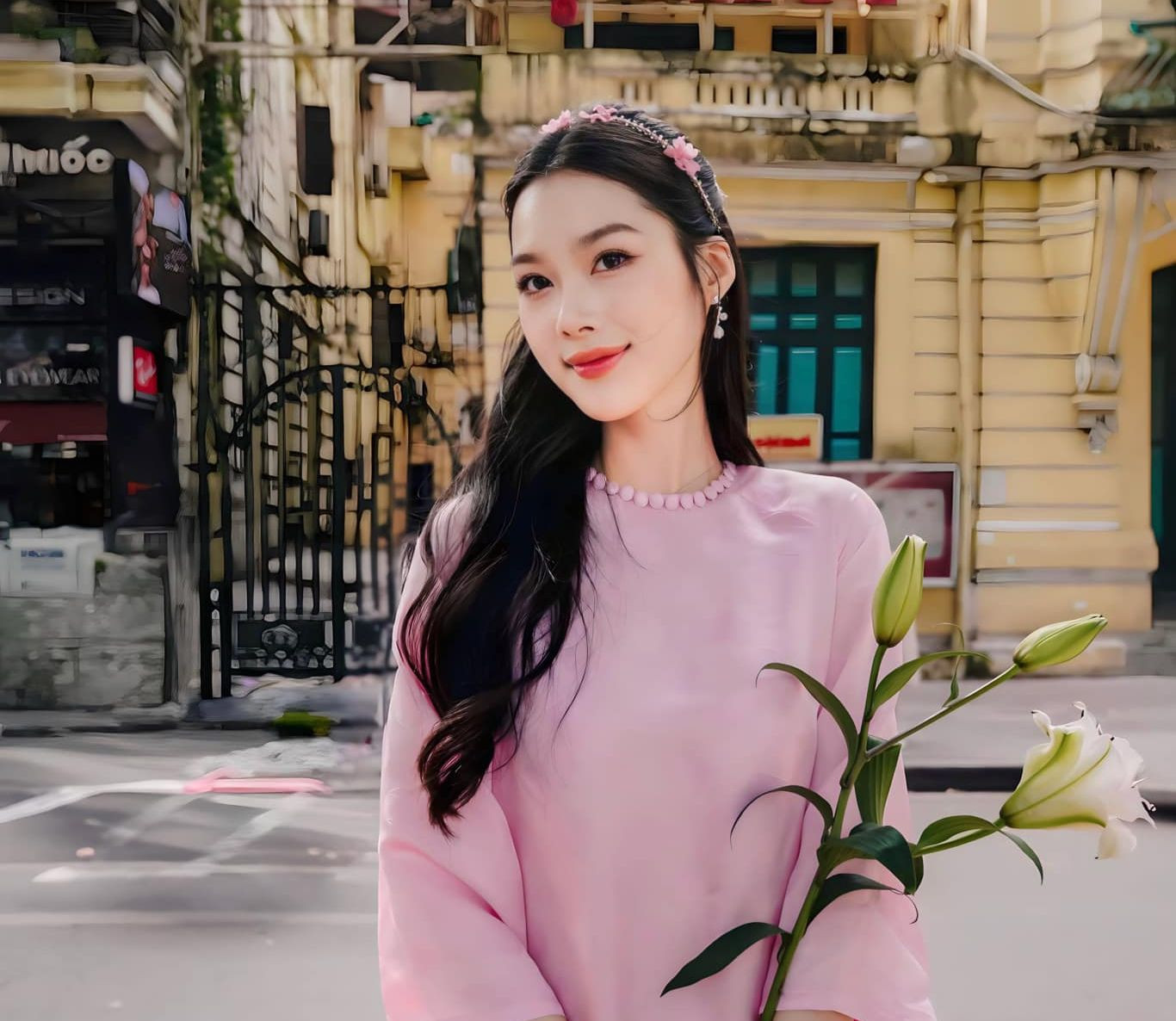 Nhan sắc dịu dàng của Hà Linh trong concept nàng thơ. Ảnh: FBNV