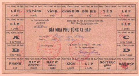 Lốp, vành, chắn bùn, yên, săm... những phụ tùng có tên trong Bìa mua phụ tùng xe đạp