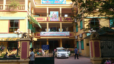 Trường mầm non Sao Mai nơi hai cháu bé đang theo học