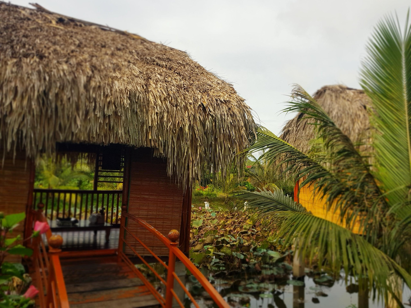 Một trong số chòi ẩm thực khu bên trong Nhà hàng Đồng Xanh