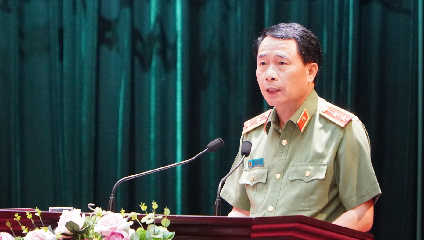 Trung tướng Lê Quốc Hùng, Thứ trưởng Bộ Công an phát biểu Trung tướng Lê Quốc Hùng, Thứ trưởng Bộ Công an phát biểu