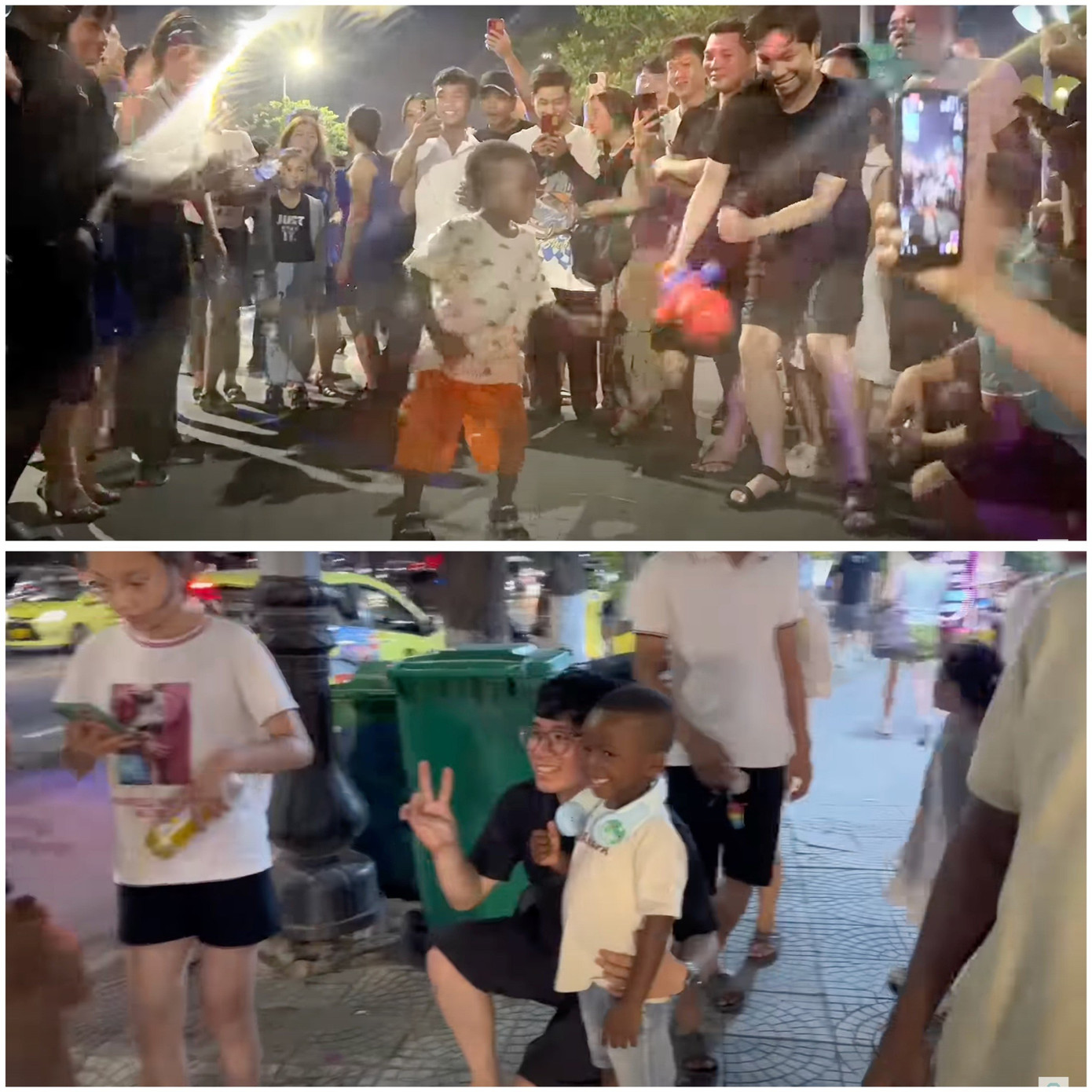 Cậu bé châu Phi thu hút sự chú ý của du khách và được người hâm mộ xin chụp ảnh cùng. Quang Linh Vlogs