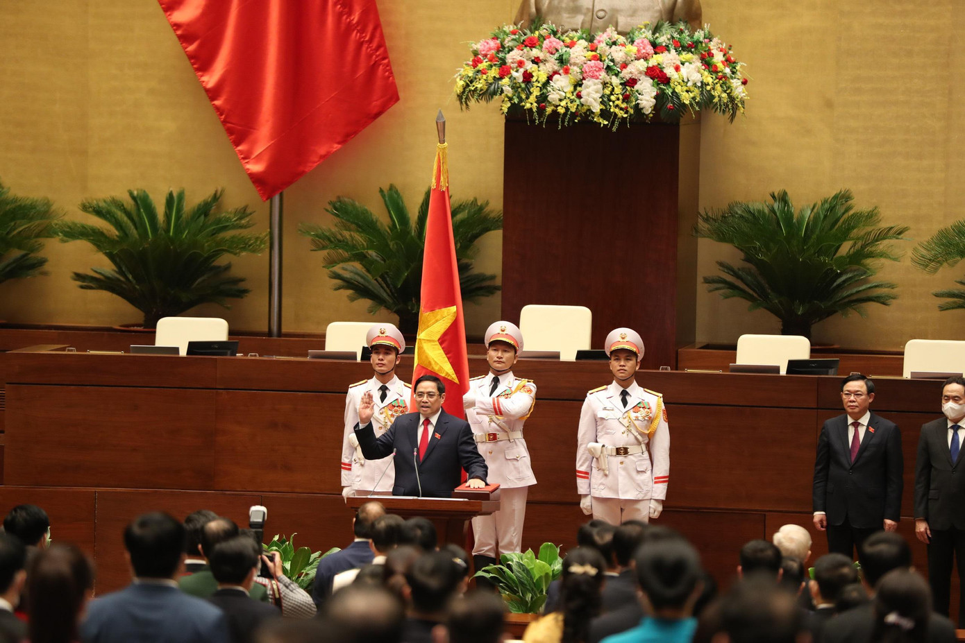 Thủ tướng Phạm Minh Chính tuyên thệ trước Quốc hội và cử tri cả nước chiều 26/7. Ảnh: Như Ý