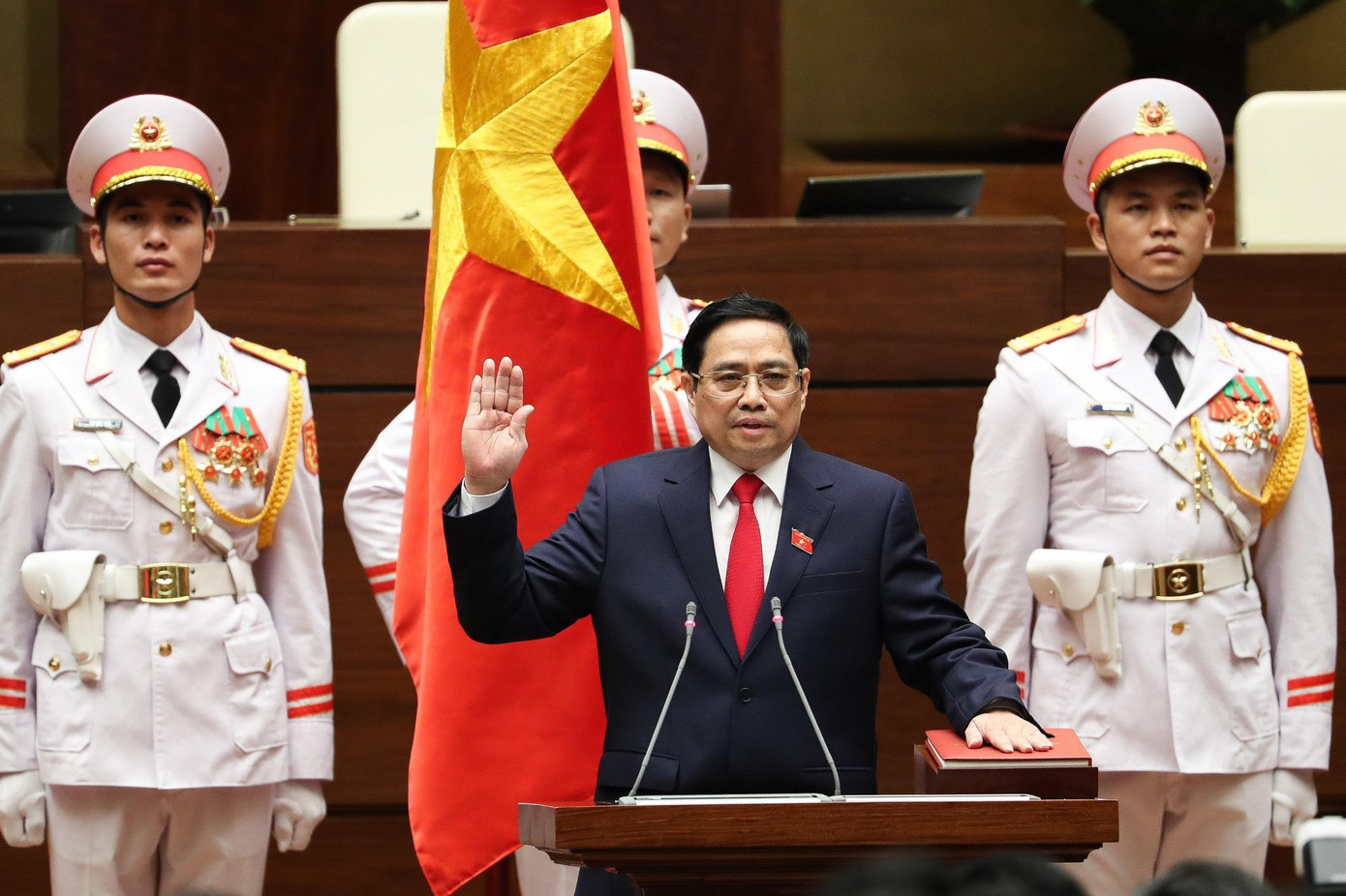 Thủ tướng Phạm Minh Chính tuyên thệ chiều 26/7. Ảnh Như Ý