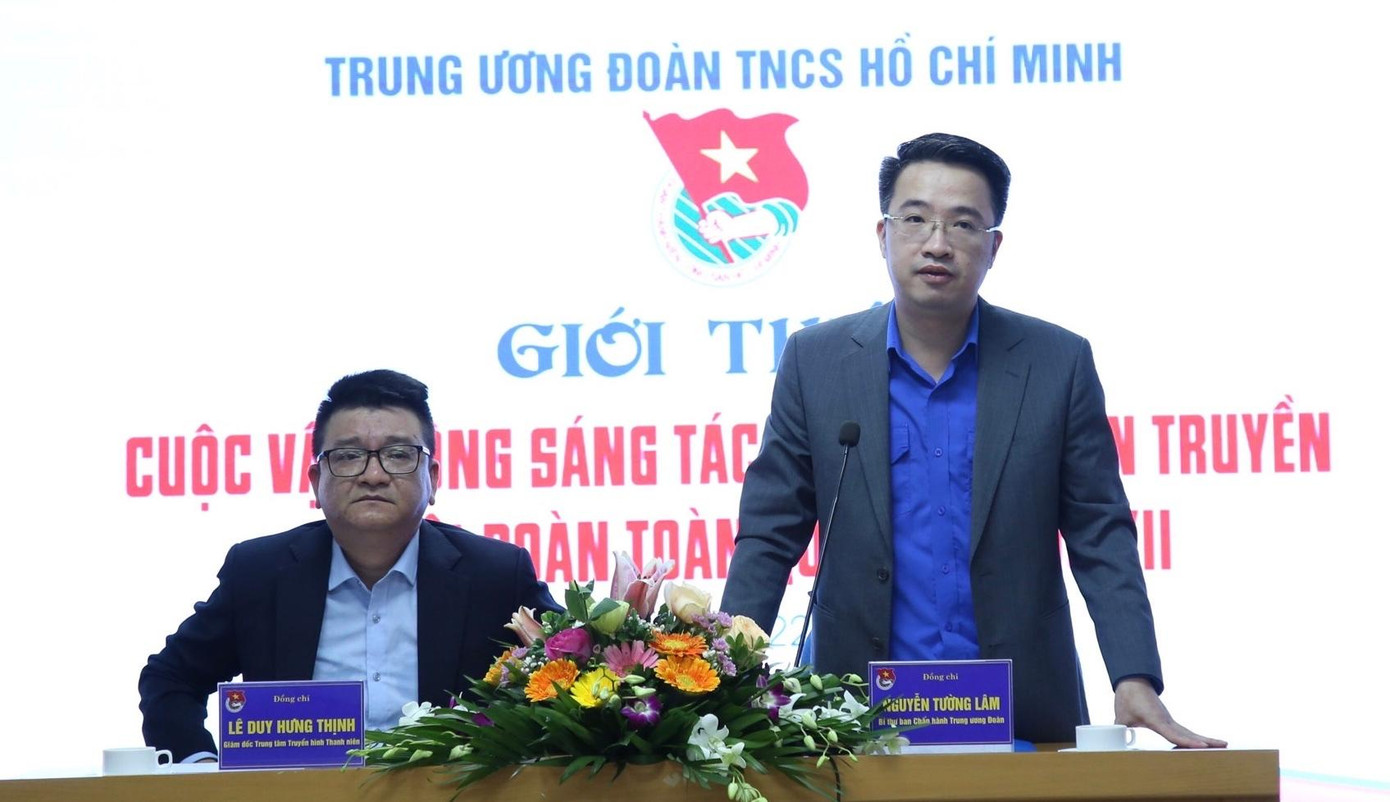 Bí thư T.Ư Đoàn Nguyễn Tường Lâm giới thiệu về cuộc vận động sáng tác ca khúc tuyên truyền Đại hội Đoàn toàn quốc lần thứ XII.