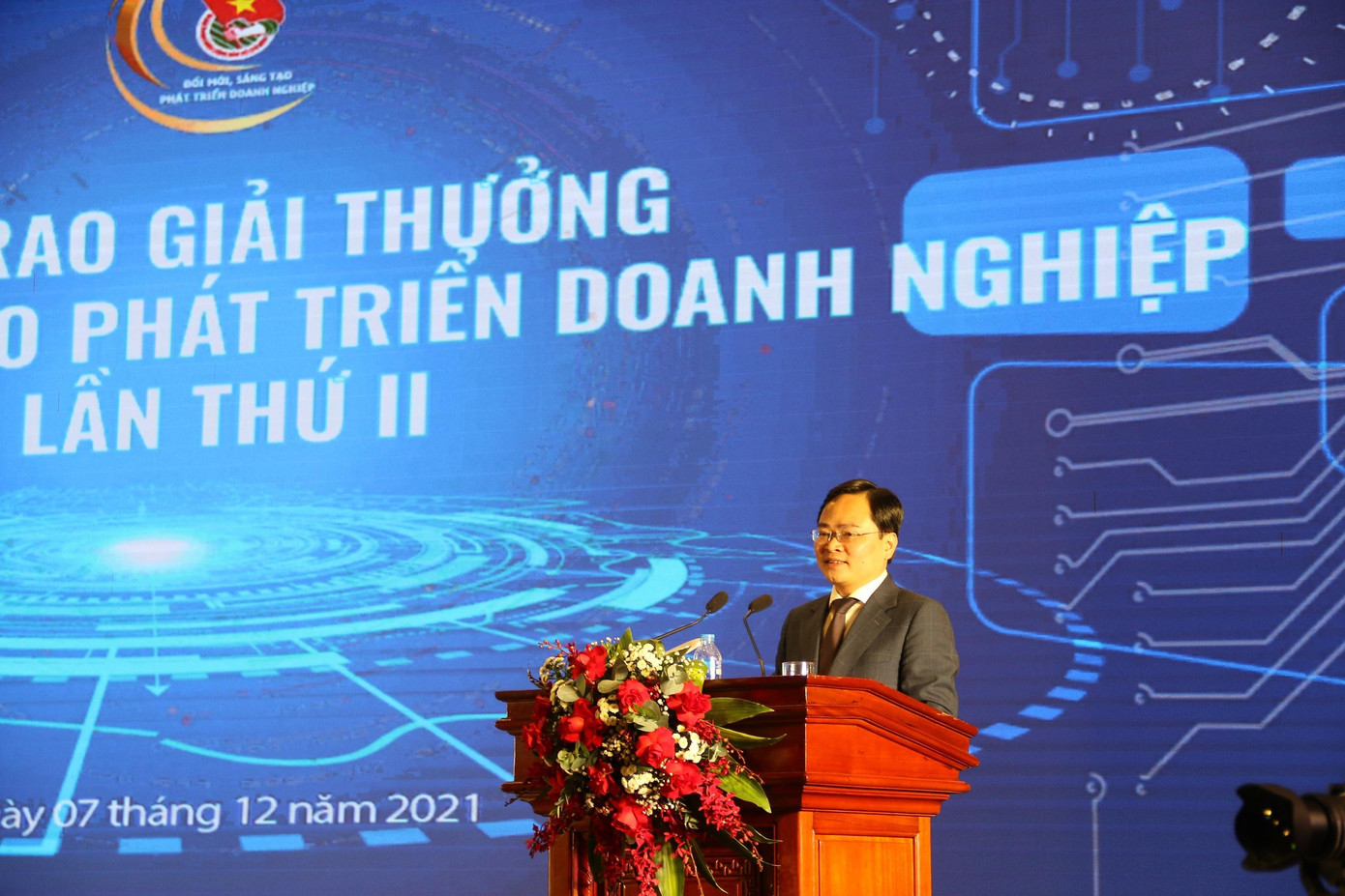Anh Nguyễn Anh Tuấn, Ủy viên T.Ư Đảng, Bí thư thứ nhất T.Ư Đoàn phát biểu tại buổi lễ