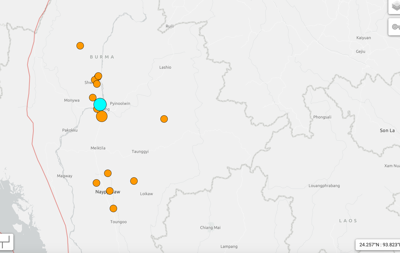Hàng loạt các dư chấn tiếp tục xảy ra tại Myanmar sau động đất mạnh 7.7 độ trưa 28/3.