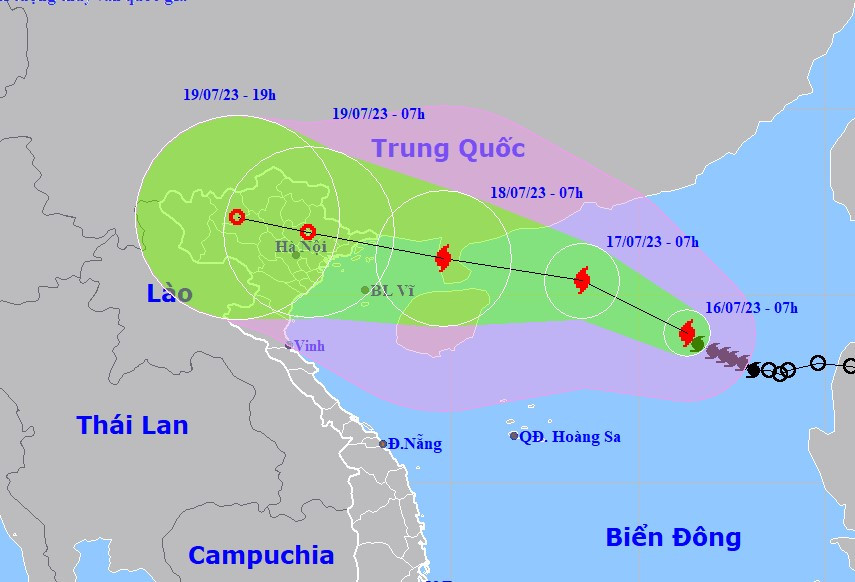 Dự báo đường đi của bão số 1. Dự báo đường đi của bão số 1.