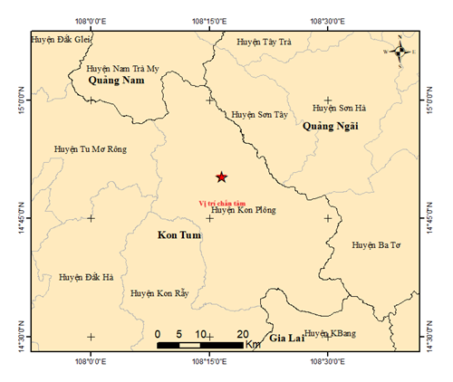 Sáng nay (30/5), thêm 2 trận động đất ở Kon Tum.