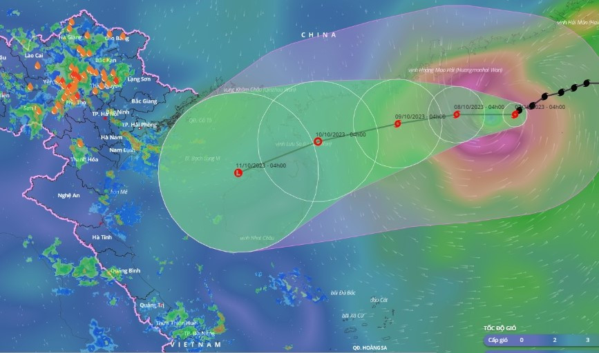 Nhận định mới nhất về đường đi của bão số 4.