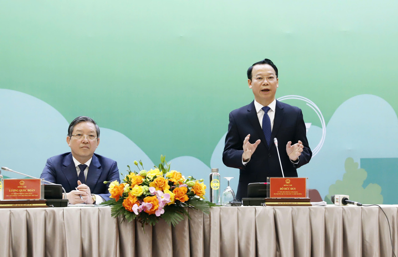 Bộ trưởng Đỗ Đức Duy chia sẻ tại Diễn đàn “Chủ tịch Hội Nông dân Việt Nam – Bộ trưởng Bộ Tài nguyên và Môi trường lắng nghe nông dân nói".